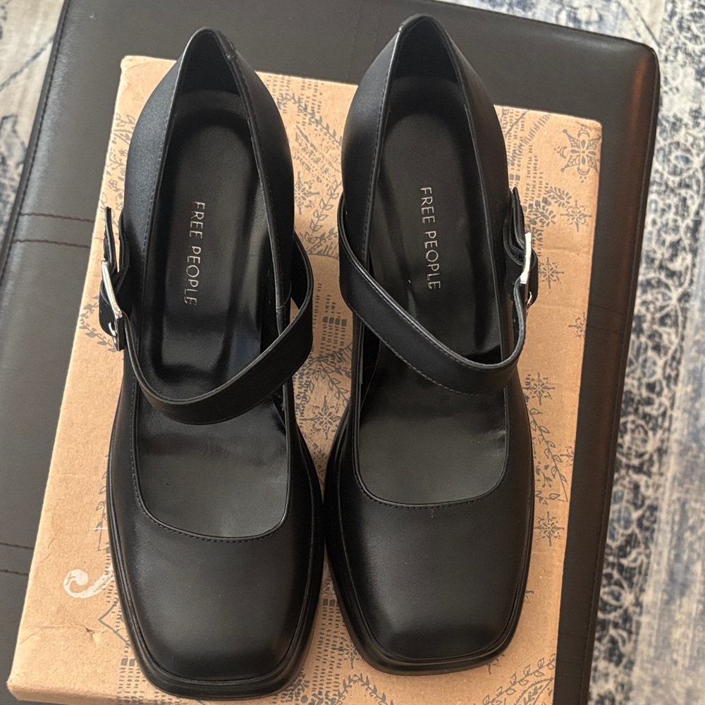 Free People Black Platform Heels